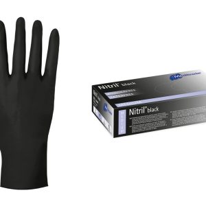 Meditrade NITRIL® BLACK, Nitrilhandschuhe, Schwarz, Puderfrei, 100 Stück