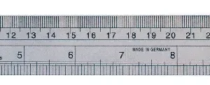 Starrer Stahlmaßstab Länge 600 mm, mm-inch, links-rechts, nichtrostend, Chesterman mit Selbstklebefolie